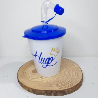 VASOS CON TAPA Y CAÑITA PERSONALIZADOS