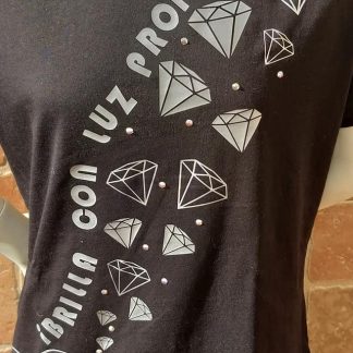 Camiseta negra manga corta Mod. Brilla
