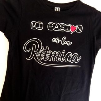 Camiseta gimnasia rítmica Mod. Mi pasión (plata)