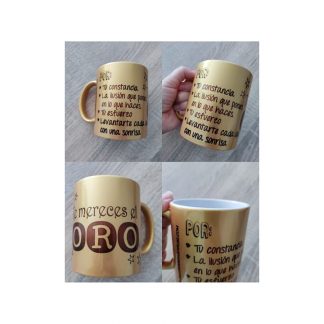 Taza dorada personalizada