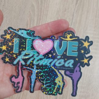 Pegatina "I Love Ritmica" holográfica