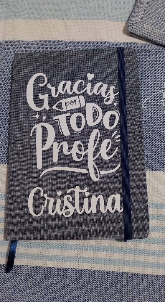 LIBRETA PERSONALIZADA con tapas de algodón