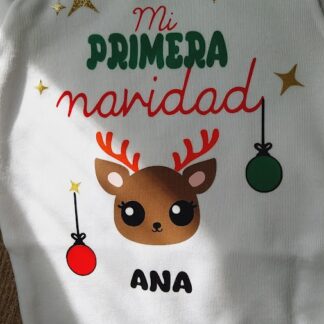Body personalizado. Mi Primera Navidad Mod. Ciervo