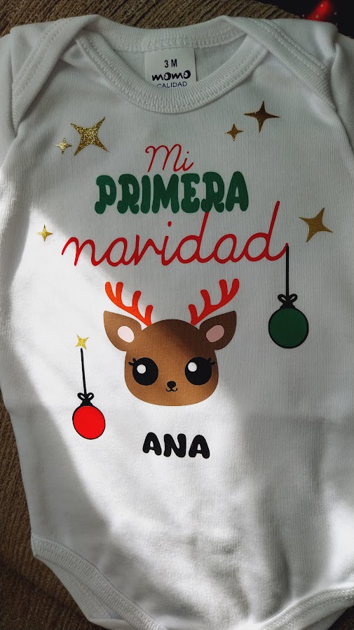 Body personalizado. Mi Primera Navidad Mod. Ciervo