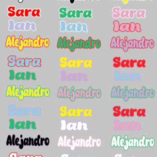 Nombre vinilo adhesivo 2 colores