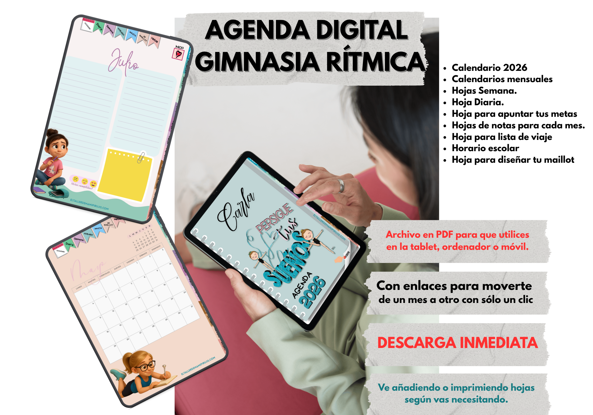 AGENDA DIGITAL 2026 Gimnasia Rítmica PERSONALIZADA - Imagen 2