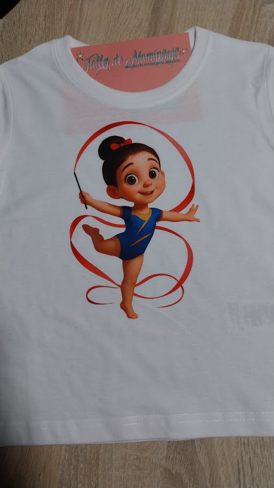 Camiseta Gimnasia Rítmica Mod. Niña con cinta - Imagen 2