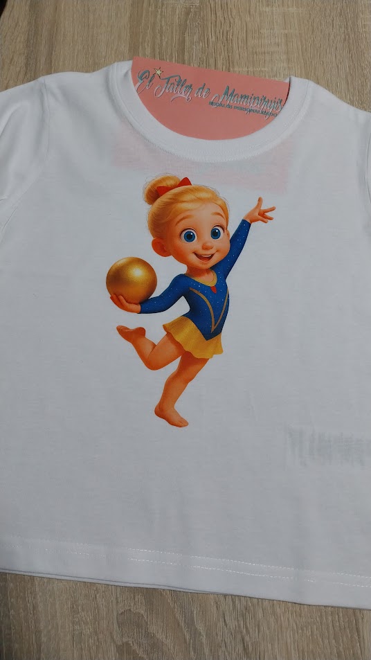 Camiseta Gimnasia Rítmica Mod. Niña con pelota